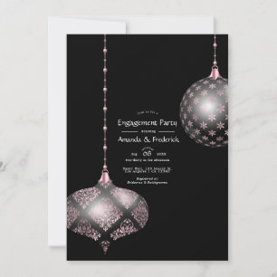 Rose Gold und Blush Weihnachts-Engagement Party Einladung
