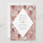 Rose Gold und Blush Weinverkostung Brautparty Einladung (Vorderseite)