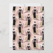 Rose Gold und Blush Weinverkostung Brautparty Einladung (Rückseite)