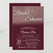 Rose Gold und Burgund Bridal Dusche Einladung (Vorne/Hinten)