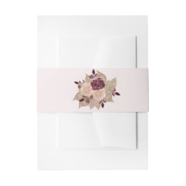 Rose Gold und Burgund Elegante Glitterie Blumen Einladungsbanderole