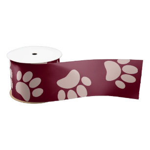 Rose Gold und Burgund Farbhundeband Muster Satinband