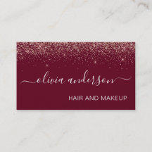 Rose Gold und Burgund Glitzer Haar Makeup Salon