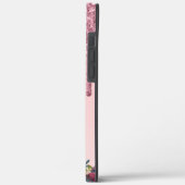 Rose Gold und Burgund Glitzer Tropfen Mit Monogram Case-Mate iPhone Hülle (Rückseite / Links)