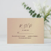 Rose Gold und Burgund Hochzeit RSVP Karte (Stehend Vorderseite)