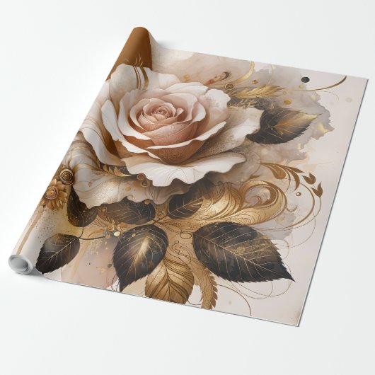 Rose Gold und Cashmere Geschenkpapier (Ungerollt)