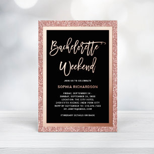 Rose Gold und falscher Glitter   Junggesellinnen-W Folieneinladung