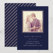 Rose Gold und Foto der Marine Save the Date (Vorne/Hinten)