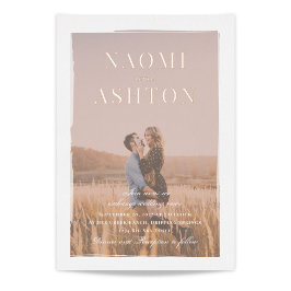 Rose Gold und Foto Hochzeitsreise Folieneinladung