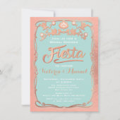 Rose Gold und Glitzer Mexikanisches Fiesta Brautpa Einladung (Vorderseite)