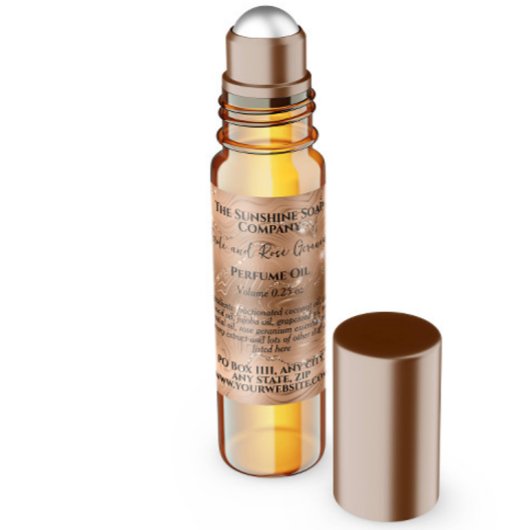 Rose Gold und Glitzer Parfümerrolle Flaschenetiket Quadratischer Aufkleber