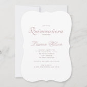 Rose Gold und Glitzer Quinceanera Einladung (Vorderseite)