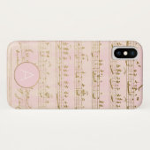 Rose Gold und Gold Foil Musikanweisungen Monogramm Case-Mate iPhone Hülle (Rückseite (Horizontal))
