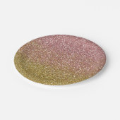 Rose Gold und Gold Glitzer Teller (Schrägansicht)