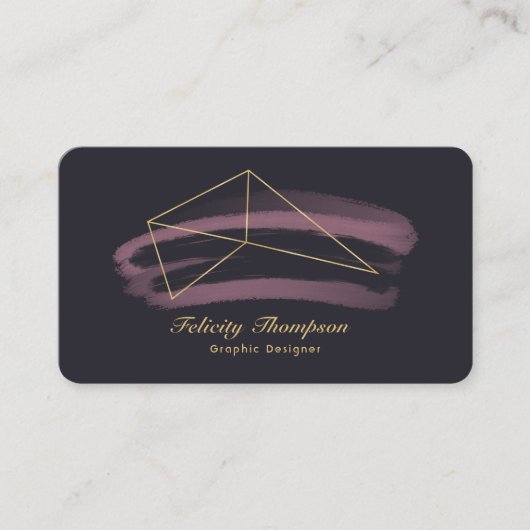 Rose Gold und Gold Pinselstriche - QR-Code Visitenkarte (Vorderseite)