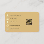 Rose Gold und Gold Pinselstriche - QR-Code Visitenkarte (Rückseite)