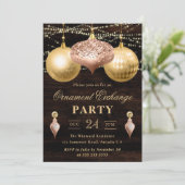 Rose Gold und Gold Weihnachtsschmuck Einladung (Stehend Vorderseite)