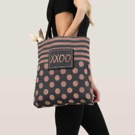 Rose Gold und Grau XXOO Tote Bag Tasche