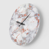 Rose, Gold und grauer Marmor Große Wanduhr (Winkel)
