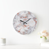 Rose, Gold und grauer Marmor Große Wanduhr (Zuhause)
