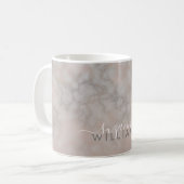 Rose Gold und Gray Elegantes Marmormuster Kaffeetasse (Vorderseite Links)