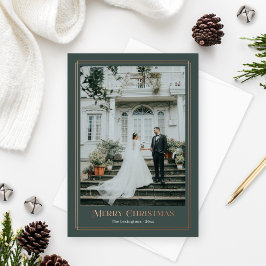 Rose Gold und Grün dekoratives Foto Grenze Folien Feiertagskarte