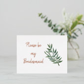 Rose Gold und Grüne Bridesmaid Vorschlag Real Folie Einladungspostkarte (Stehend vorne)