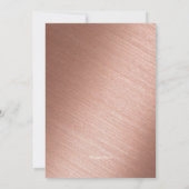 Rose Gold und Imitate Glitzer Blumensüß 16 Einladung (Rückseite)