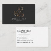 Rose Gold und Kohle Modernes Minimalistisches Pet- Visitenkarte (Vorne/Hinten)