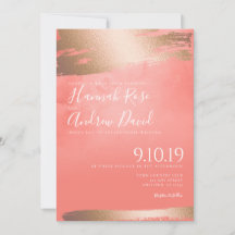 Rose Gold und Korallenwasser Textur Hochzeit