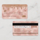 Rose Gold und Kupfer Glitzer Luxus Bonitätsstil Visitenkarte (Vorne/Hinten)