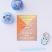 Rose Gold und Kupfer Moderne Hochzeitsinfo Beilage Flyer (Einzeln)