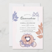Rose Gold und Lilac Glitzer Princess Quinceañera Einladung (Vorderseite)