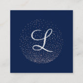 Rose Gold und Marine | Chic Minimalistisch Circle Quadratische Visitenkarte (Vorderseite)