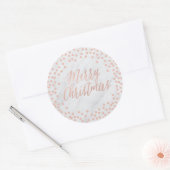 Rose Gold und Marmor "Frohe Weihnachten" Aufkleber (Umschlag)