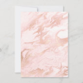 Rose Gold und Marmor-Hochzeitsstimmung Probe Einladung (Rückseite)