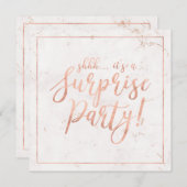 Rose Gold und Marmor | Party für Unternehmensruhes Einladung (Vorne/Hinten)