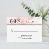 Rose Gold und Marmorhochzeit RSVP (Stehend Vorderseite)