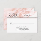 Rose Gold und Marmorhochzeit RSVP (Vorne/Hinten)