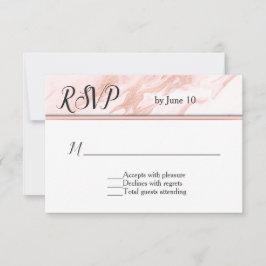 Rose Gold und Marmorhochzeit RSVP Karte