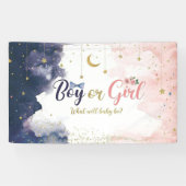 Rose Gold und Navy Blue He oder She Banner (Horizontal)