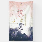 Rose Gold und Navy Blue He oder She Banner (Vertikal)