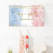 Rose Gold und Navy Blue He oder She Banner (Insitu)
