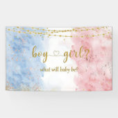Rose Gold und Navy Blue He oder She Banner (Horizontal)
