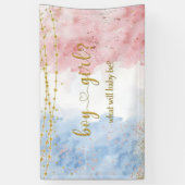Rose Gold und Navy Blue He oder She Banner (Vertikal)