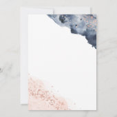 Rose Gold und Navy Blue Watercolor Babydusche Einladung (Rückseite)