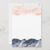 Rose Gold und Navy Blue Watercolor Gender Reveal Einladung (Rückseite)