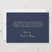 Rose Gold und Navy Blue Wedding Dankeschön Card Dankeskarte (Rückseite)
