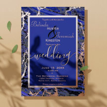 Rose Gold- und Navy-Einladungen zur Hochzeit, 5" x