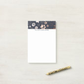 Rose Gold- und Navy-Paw-Druckmuster Post-it Klebezettel (Auf Schreibtisch)